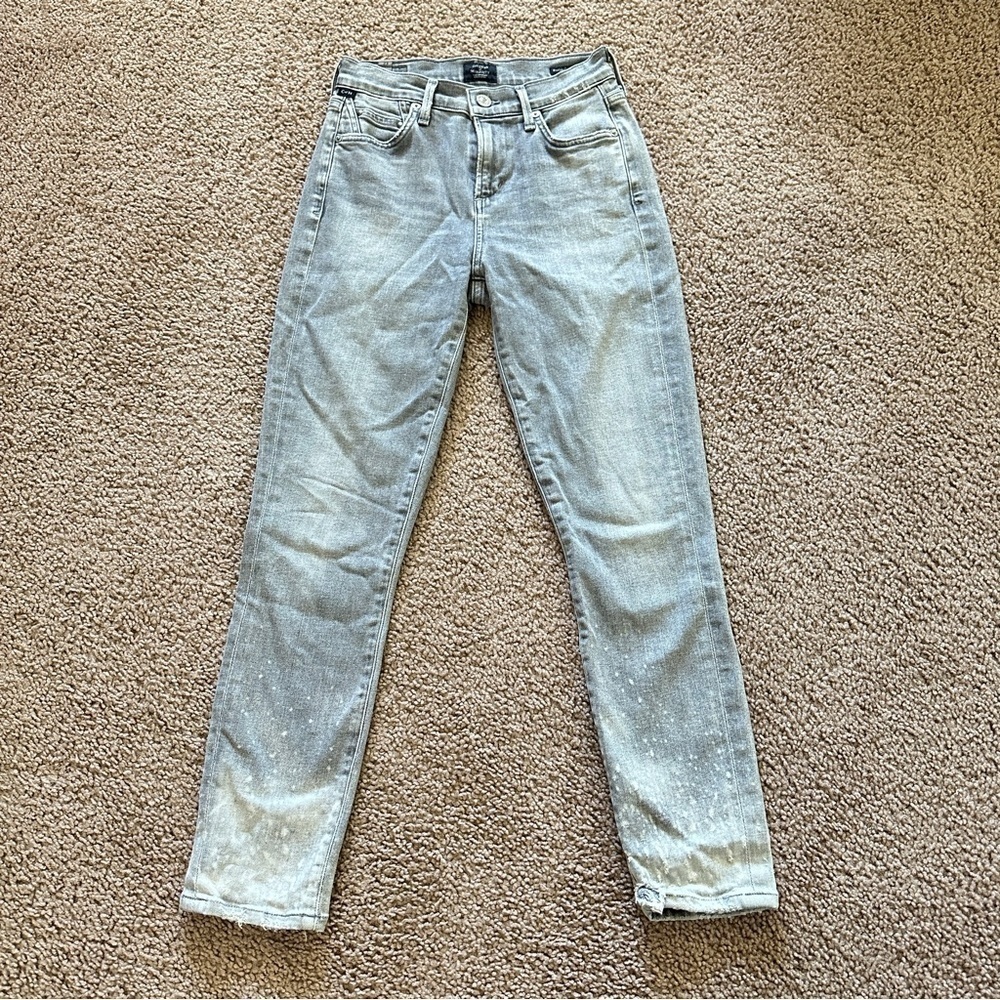 Citizens of Humanity Women's Rocket Crop High-Rise Skinny Jeans Salt Stone 24” - Picture 5 of 16